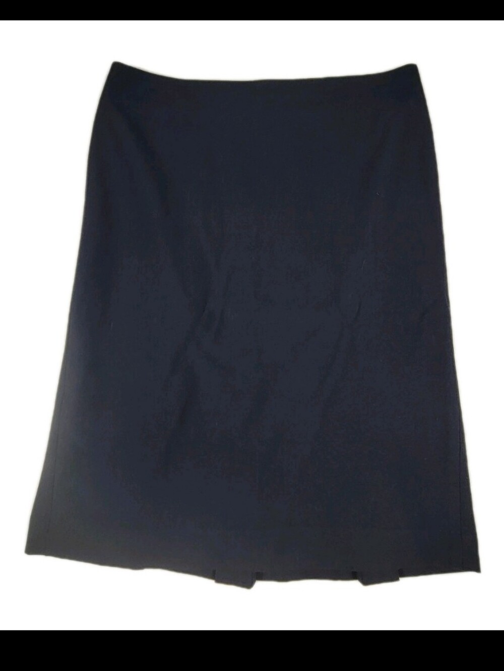Talbots Womens Straight Knee Length Pleated Back Skirt Size 8 Navy Workwear EUC - Picture 2 of 5